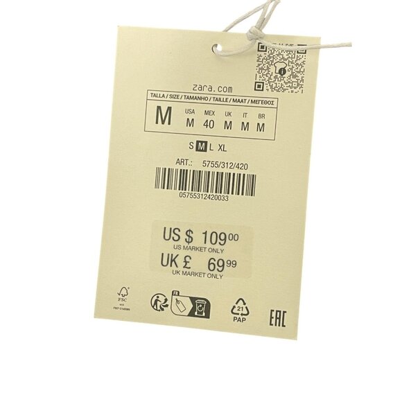 Zara Origins Mens Cardigan Sweater M Blue Silk Cotton Long Sleeve 5755/312 NWT - Picture 6 of 11